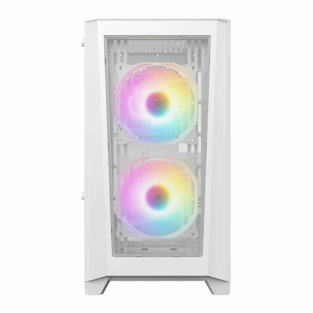 (image for) CiT Level 2 White Mesh Micro-ATX PC Case